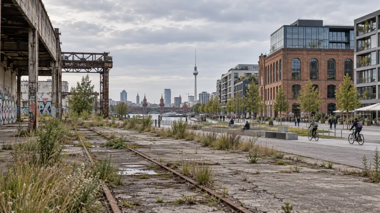 Friches urbaines réhabilitées dans un quartier de Berlin
